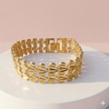 NOORÉ Waterproof 24k Gold Plated Hypoallergenic Double Heart Link Bracelet
